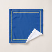 Tijdelijk Elegant blauw uniek monogram Bad Handdoek (Wasdoekje)
