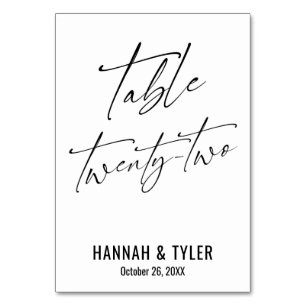 Tijdelijk Elegant Typografie Tabel Tweeëntwintig Kaart