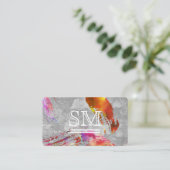 Tijdelijk geborsteld textuurmonogram visitekaartje (Staand voorkant)