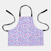 Tijdelijk leuk wit blauw roze bloemmotief schort (Voorkant)