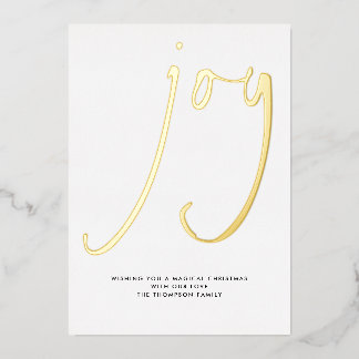 Tijdelijk Manuscript Joy Kerstmis Gold Folie Feestdagenkaart