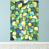 Tijdelijk minimalisme groen artdeco-patroon canvas afdruk (Insitu (Houten vloer))