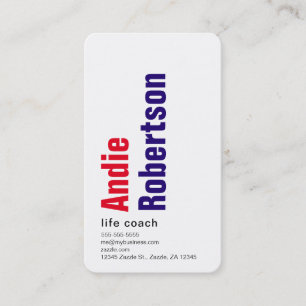 Tijdelijk minimalistisch rood paars visitekaartje