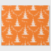 Tijdelijk Oranje en wit kerstfeest Cadeaupapier (Vlak)