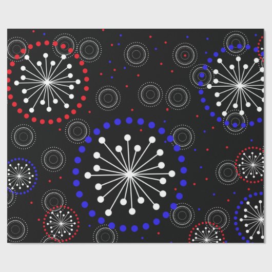 Tijdelijk rood wit vuurwerk cadeaupapier (Vlak)