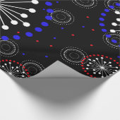 Tijdelijk rood wit vuurwerk cadeaupapier (Hoek)