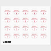Tijdelijk roze rood hart Happy Valentijn Day Scrip Ronde Sticker (Vel)