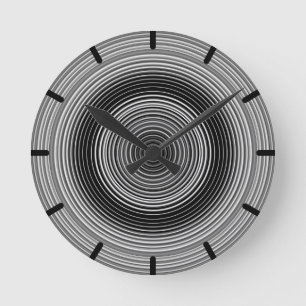 Tijdelijk zwart-wit stijlvol patroon ronde klok