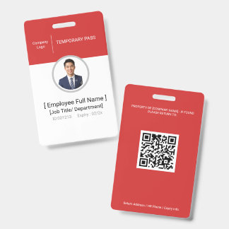 Tijdelijke Bezoekers Foto ID Badge
