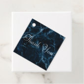 Tijdelijke blauwe marmer-merken bedankjes labels (In situ)