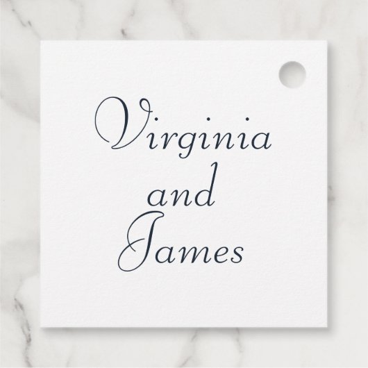 Tijdelijke blauwe marmer-merken bedankjes labels (Achterkant)