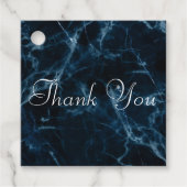 Tijdelijke blauwe marmer-merken bedankjes labels (Voorkant)