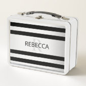 Tijdelijke Faux Silver Ombre Stripes & Black (Voorkant)