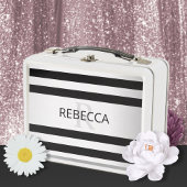 Tijdelijke Faux Silver Ombre Stripes & Black