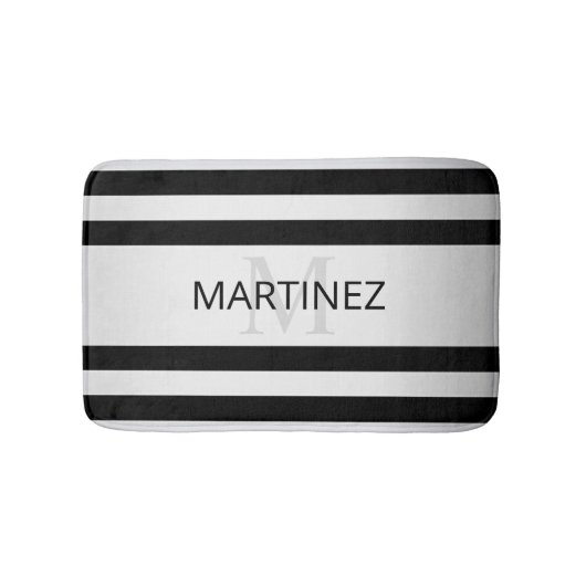 Tijdelijke Faux Silver Ombre Stripes & Black Badmat (Voorkant)