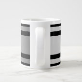 Tijdelijke Faux Silver Ombre Stripes & Black Extra Grote Beker (Achterkant)