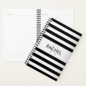 Tijdelijke Faux Silver Ombre Stripes & Black Planner (Display)