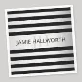 Tijdelijke Faux Silver Ombre Stripes & Black Servet