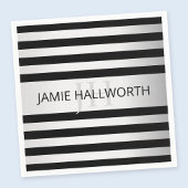 Tijdelijke Faux Silver Ombre Stripes & Black Servet