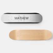 Tijdelijke Faux Silver Ombre Stripes & Black Skateboard (Horizontaal)