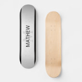Tijdelijke Faux Silver Ombre Stripes & Black Skateboard (Voorkant)