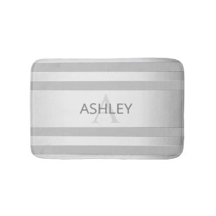 Tijdelijke faux Silver Ombre Stripes & Grey Badmat
