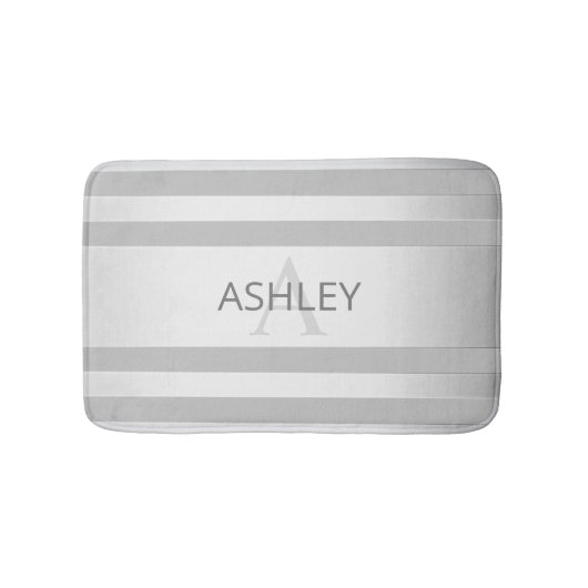 Tijdelijke faux Silver Ombre Stripes & Grey Badmat (Voorkant)