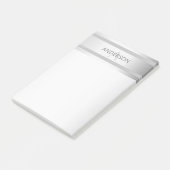 Tijdelijke faux Silver Ombre Stripes & Grey Post-it® Notes (Schuin)