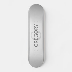 Tijdelijke faux Silver Ombre Stripes & Grey Skateboard