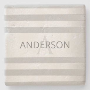 Tijdelijke faux Silver Ombre Stripes & Grey Stenen Onderzetter