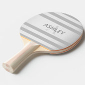 Tijdelijke faux Silver Ombre Stripes & Grey Tafeltennisbatje (Voorkant Gekanteld)
