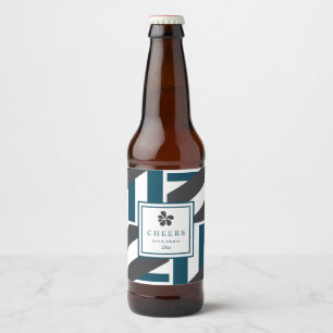 Tijdelijke houtskool en Blauwgroen strips Bier Etiket