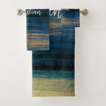 Tijdelijke penseelstreken in groen, blauw en goud
