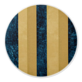 Tijdelijke Striped Royal Blue, Gold, Butterroom Keramische Knop