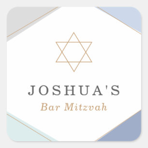 Tijdelijke Stripes Bar Mitzvah Vierkante Sticker