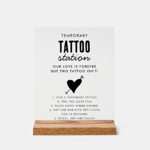 Tijdelijke Tatoeage Bruiloft Station Bar Instructi Acryl Bord