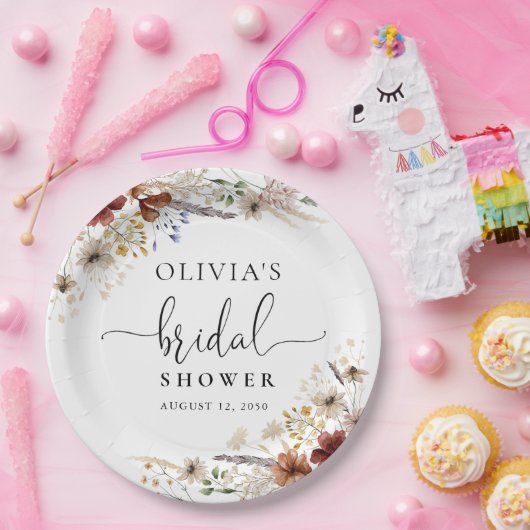 Tijdelijke Wilde Bloem Bruiloft Uitnodiging Papier Papieren Bordje (Feest)