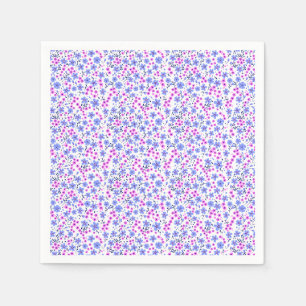 Tijdeloos klein wit blauw roze bloemmotief servet