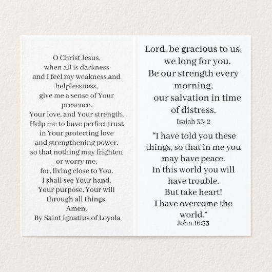 Tijden van problemen gebedskaart kaart (Binnenkant ongevouwen)