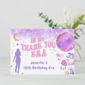 Tijden verjaardagsfeestje in mijn verjaardagstijdp bedankkaart (Staand voorkant)