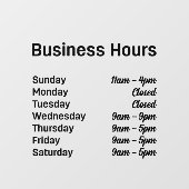  tijden voor kantooruren raamsticker (Vel)