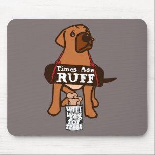 Tijden zijn rotsbruine puppy Dog Rhodesian Ridgeba Muismat