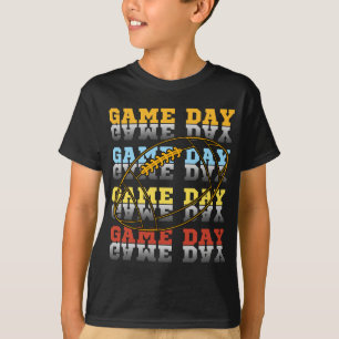 Tijdens de wedstrijd voetbal liefhebber typografie t-shirt