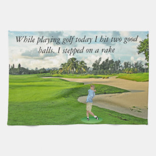 Tijdens het golfen heb ik twee goede ballen geslag theedoek