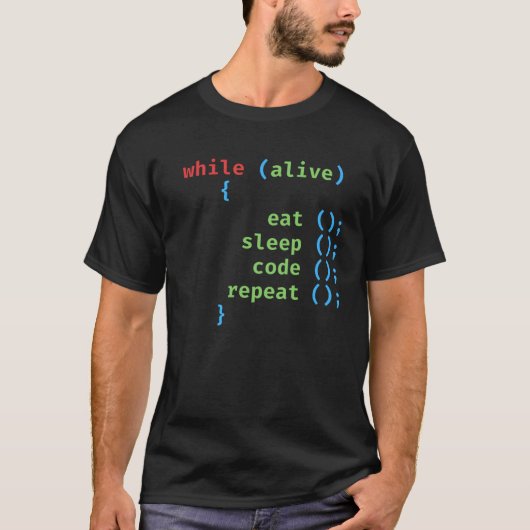 tijdens het levend - eet slaapcode herhaal - Codee T-shirt (Voorkant)