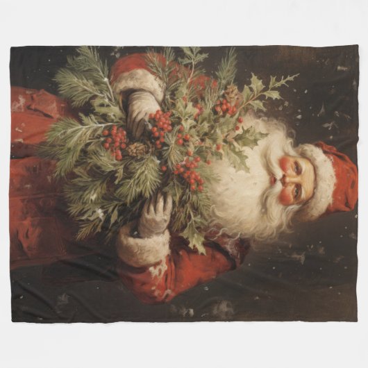 Tijdgehulde Tidings Cherished Yule Blanket Fleece Deken (Voorkant (Horizontaal))
