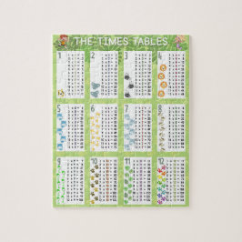 Tijdige tabellen legpuzzel