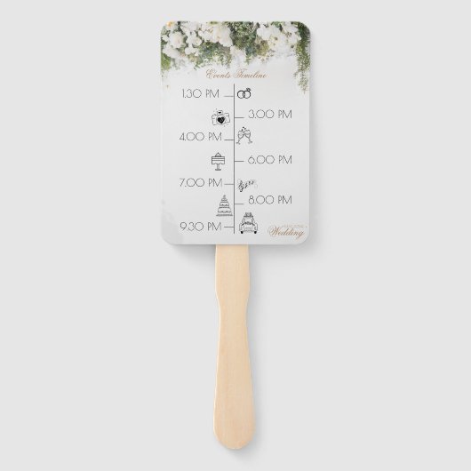 Tijdlijn en trouwprogramma's Hand Fan Handwaaier (Achterkant)
