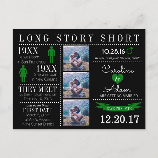 Tijdlijn Opslaan Datum Post Card Aankondigingskaart (Voorkant)