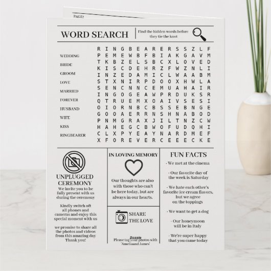 Tijdlijn Tijdlijn Programma bruiloft uitnodiging (Achterkant)